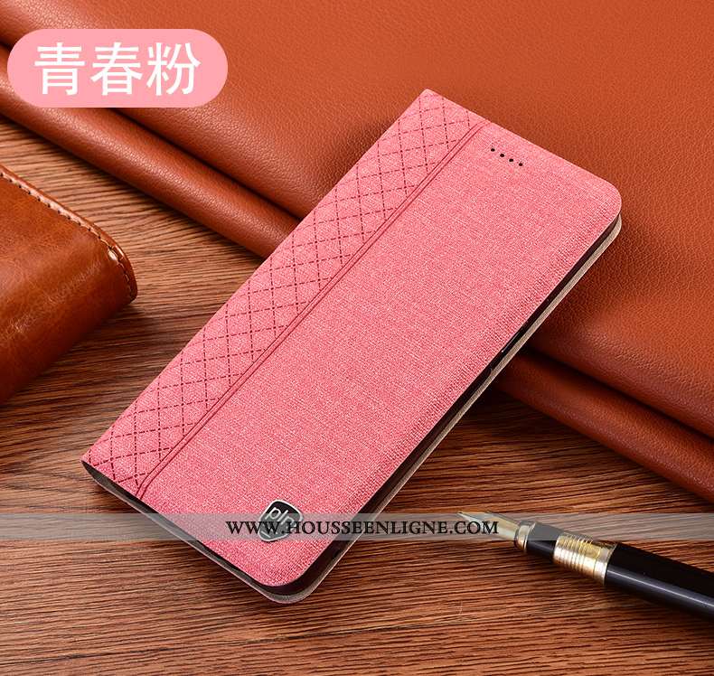 Coque Huawei P40 Lite Cuir Protection Étui Rose Incassable Téléphone Portable