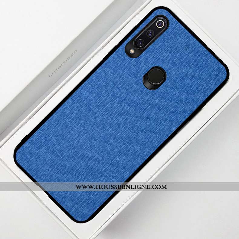 Coque Huawei P40 Lite E Protection Modèle Fleurie Téléphone Portable Tissu Silicone Bleu Marin Bleu 