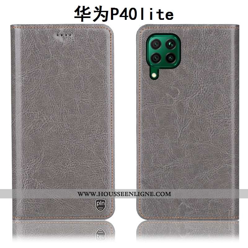 Coque Huawei P40 Lite Modèle Fleurie Protection Téléphone Portable Cuir Véritable Étui Housse Tout C