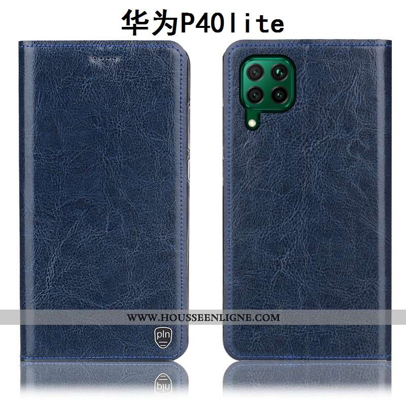 Coque Huawei P40 Lite Modèle Fleurie Protection Téléphone Portable Cuir Véritable Étui Housse Tout C
