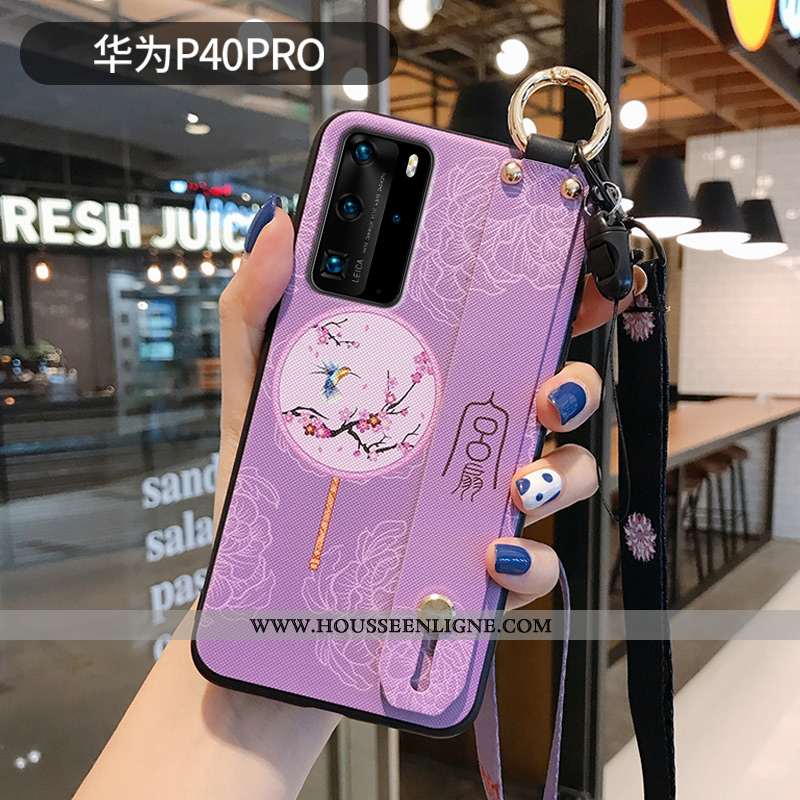 Coque Huawei P40 Pro Ornements Suspendus Tendance Téléphone Portable Vent Violet Style Chinois