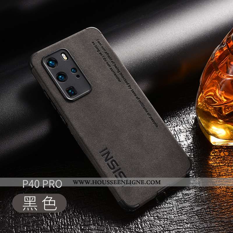 Coque Huawei P40 Pro Silicone Protection Noir Texture Créatif Délavé En Daim