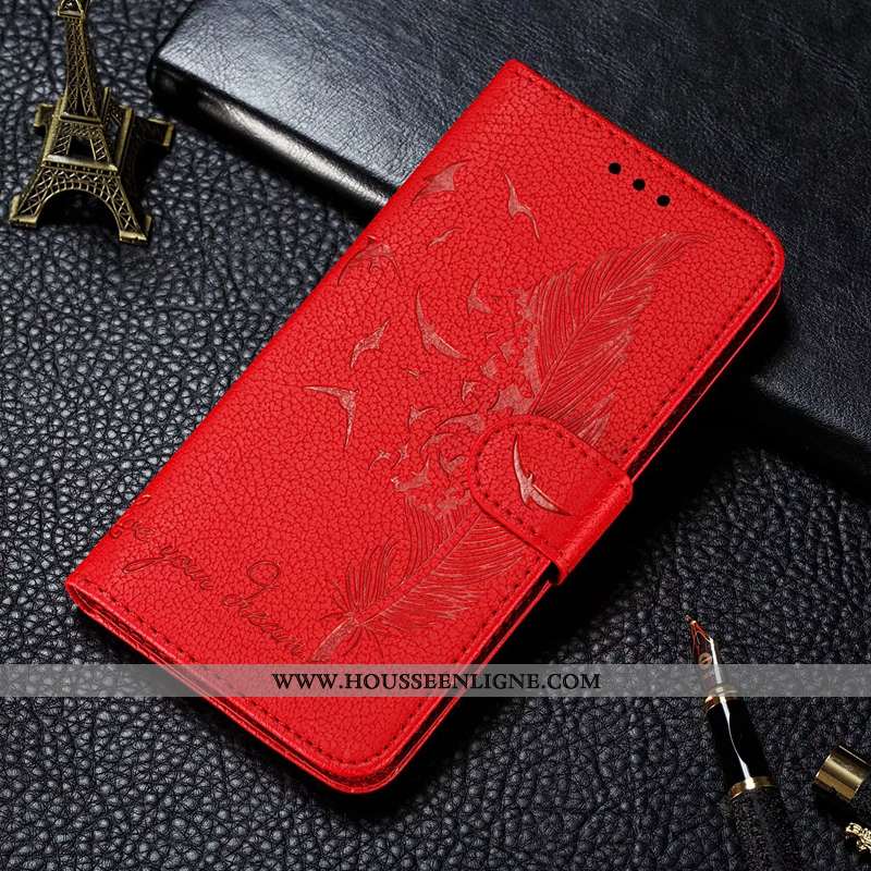 Coque Huawei Y5p Portefeuille Cuir Tout Compris Téléphone Portable Rouge Incassable Étui
