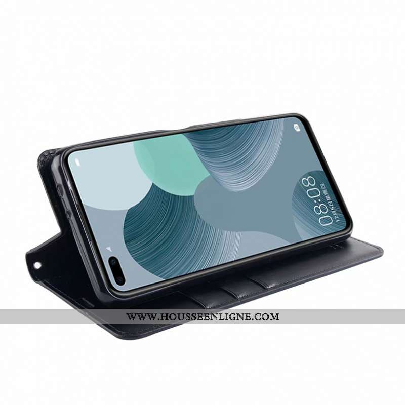 Coque Huawei Y5p Protection Cuir Véritable Housse Rose Cuir Téléphone Portable