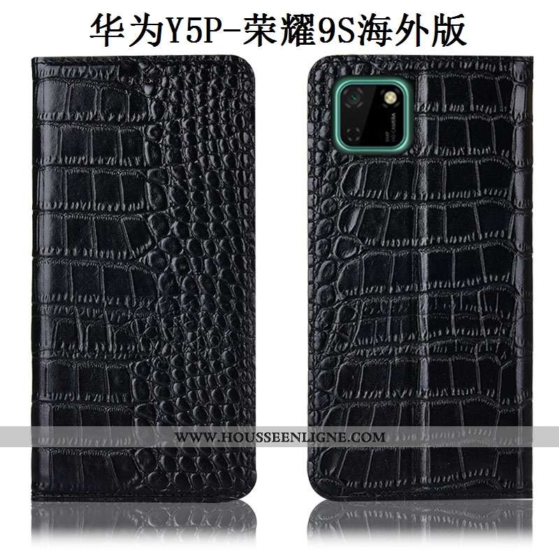 Coque Huawei Y5p Protection Cuir Véritable Tout Compris Téléphone Portable Étui Marron