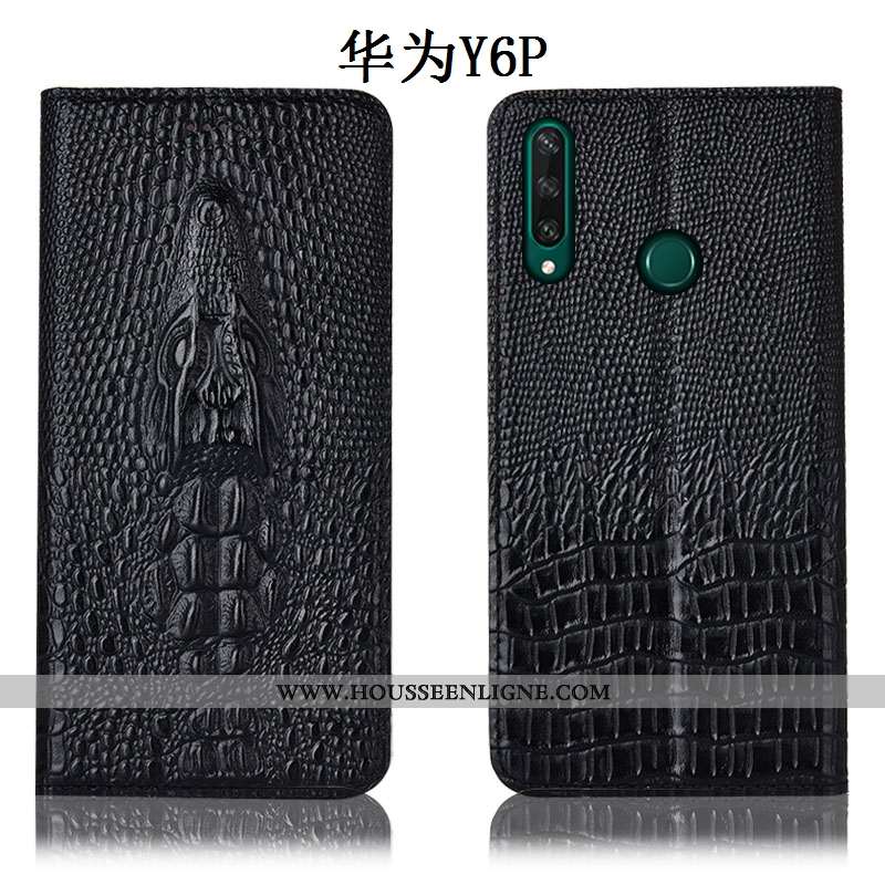 Coque Huawei Y6p Protection Cuir Véritable Téléphone Portable Incassable Jaune