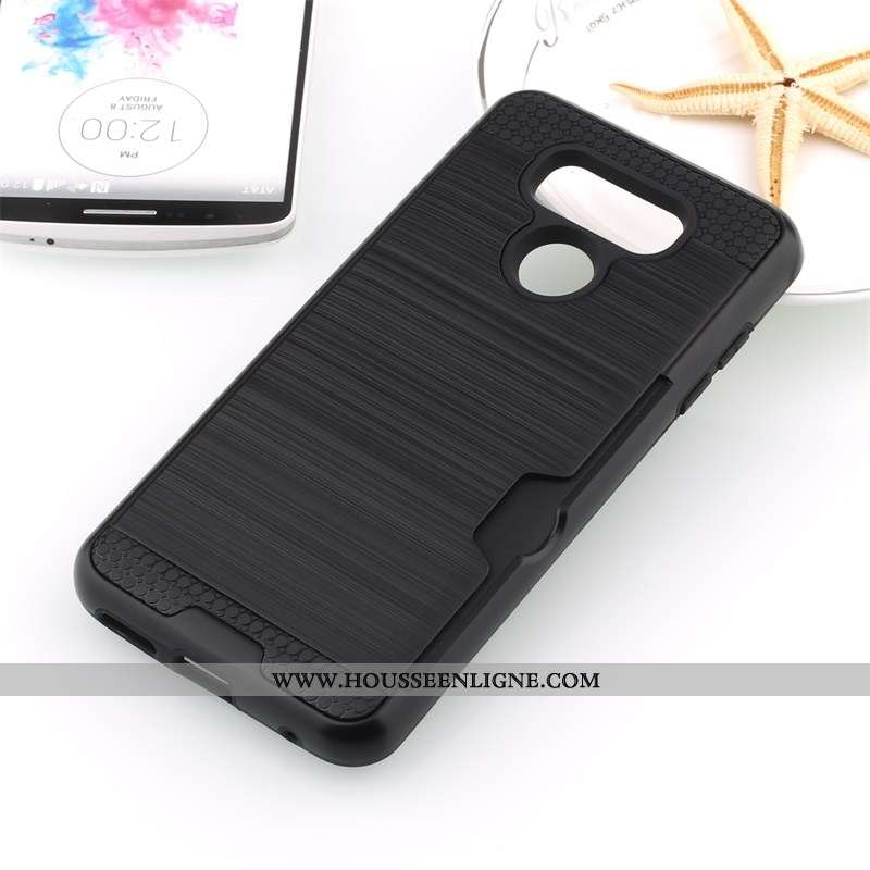 Coque Lg G6 Protection Noir Soie Carte Téléphone Portable Incassable