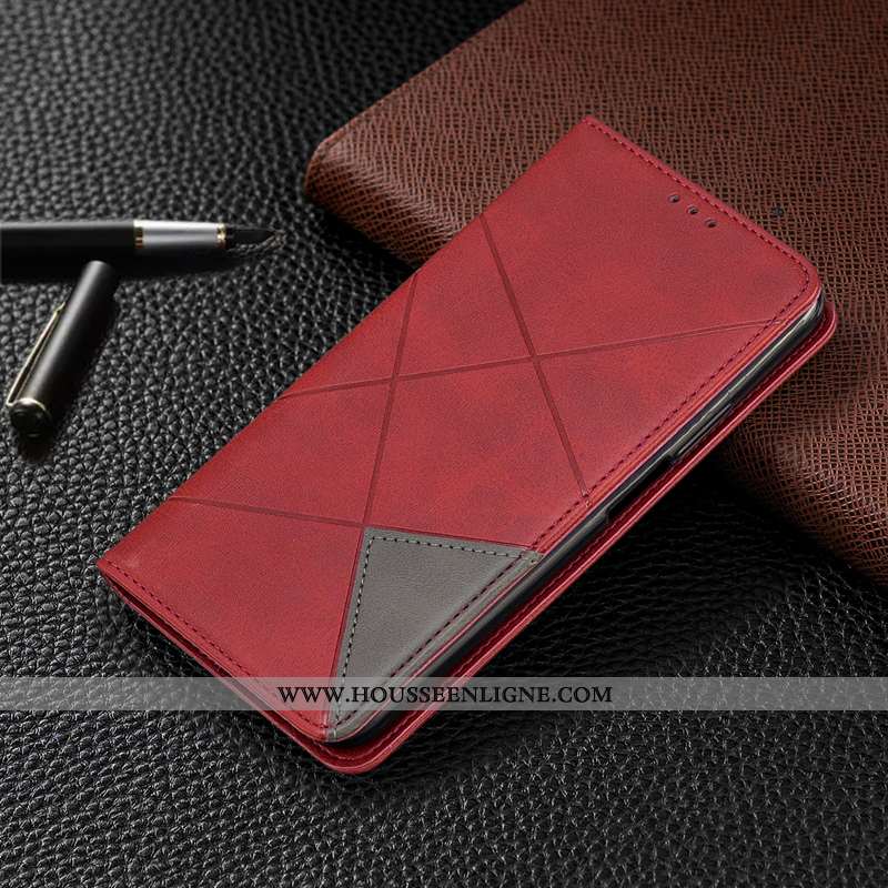 Coque Lg G7 Thinq Cuir Protection Housse Automatique Tout Compris Téléphone Portable Étui Rouge