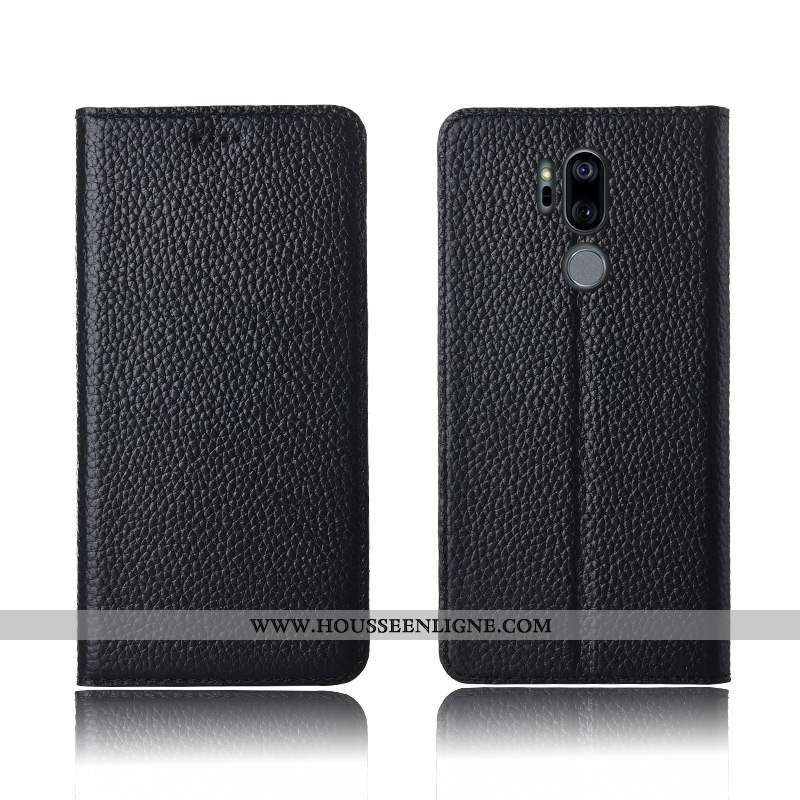 Coque Lg G7 Thinq Protection Cuir Véritable Kaki Téléphone Portable Silicone Incassable Clamshell Kh