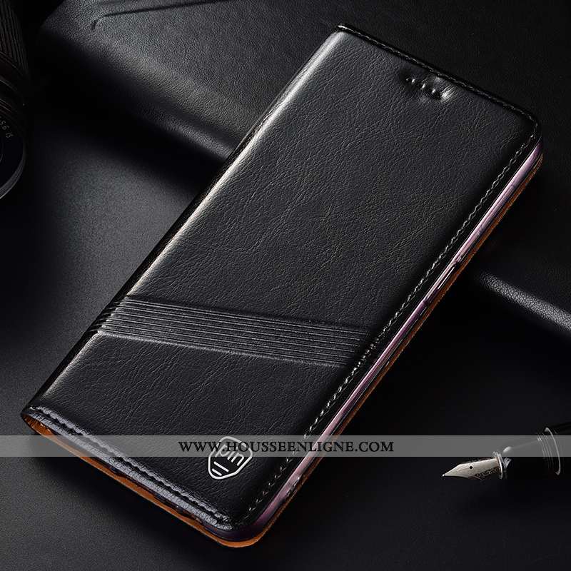 Coque Lg K11 Protection Cuir Véritable Incassable Tout Compris Étui Téléphone Portable Noir