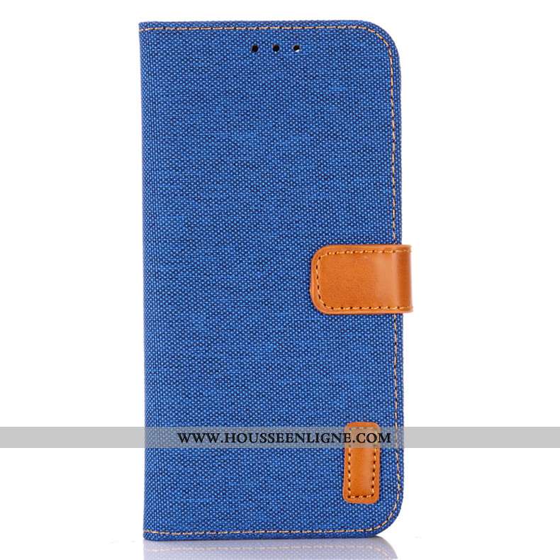 Coque Lg Q Stylus Protection Cuir Carte Étui Téléphone Portable Clamshell Bleu