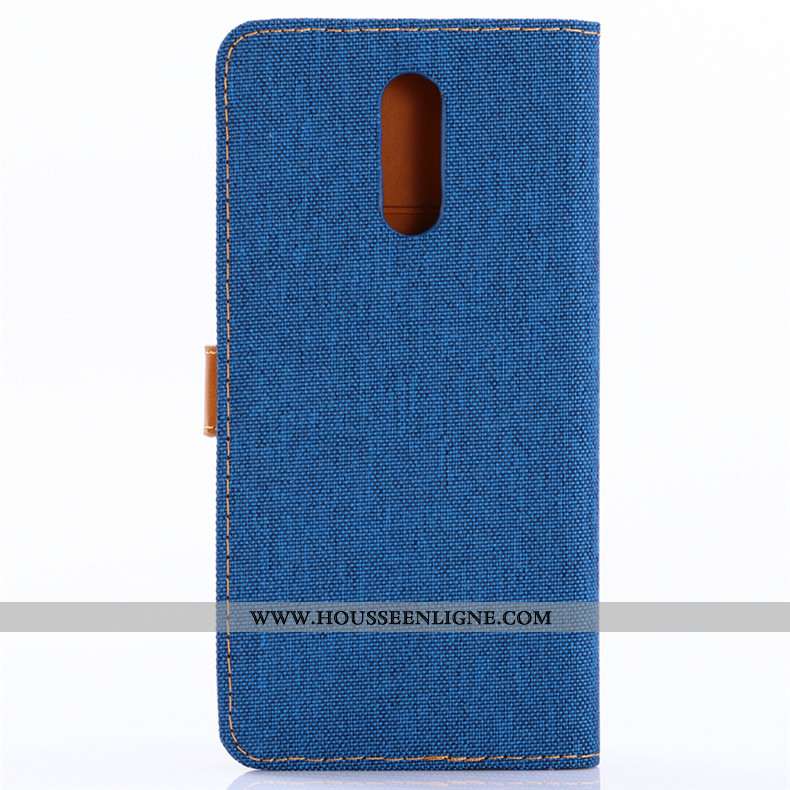 Coque Lg Q Stylus Protection Cuir Carte Étui Téléphone Portable Clamshell Bleu