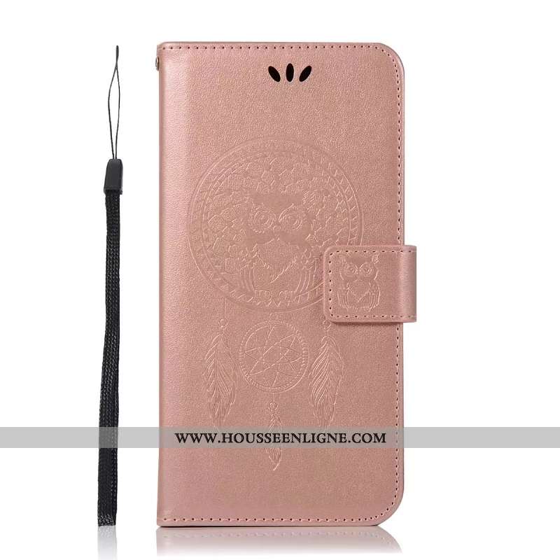 Coque Lg Q6 Tendance Cuir Téléphone Portable Simple Portefeuille Rose Fluide Doux