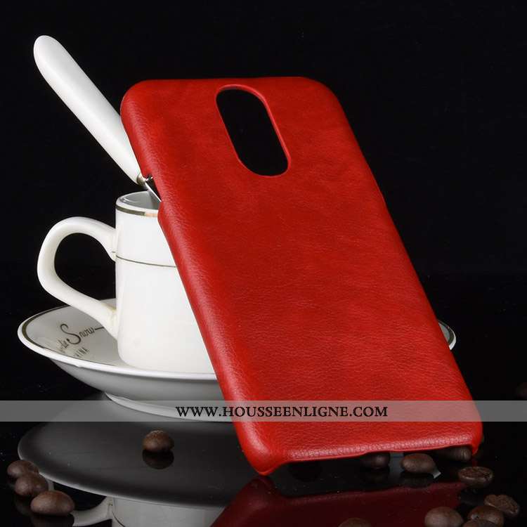 Coque Lg Q7 Cuir Modèle Fleurie Incassable Étui Téléphone Portable Rouge