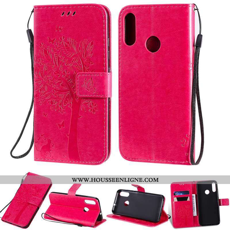 Coque Moto E6 Plus Cuir Protection Rose Étui Incassable Téléphone Portable