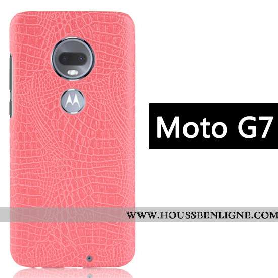 Coque Moto G7 Créatif Modèle Fleurie Noir Téléphone Portable Crocodile Business Étui