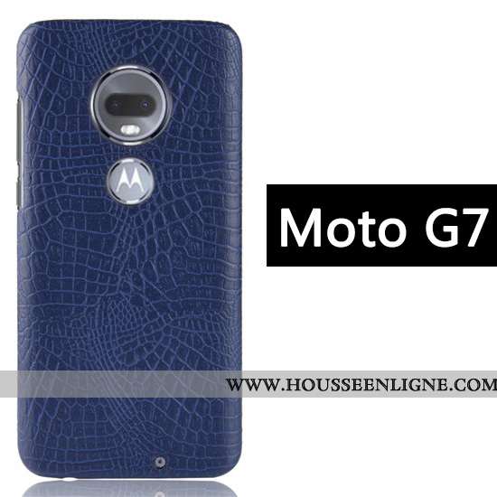 Coque Moto G7 Créatif Modèle Fleurie Noir Téléphone Portable Crocodile Business Étui