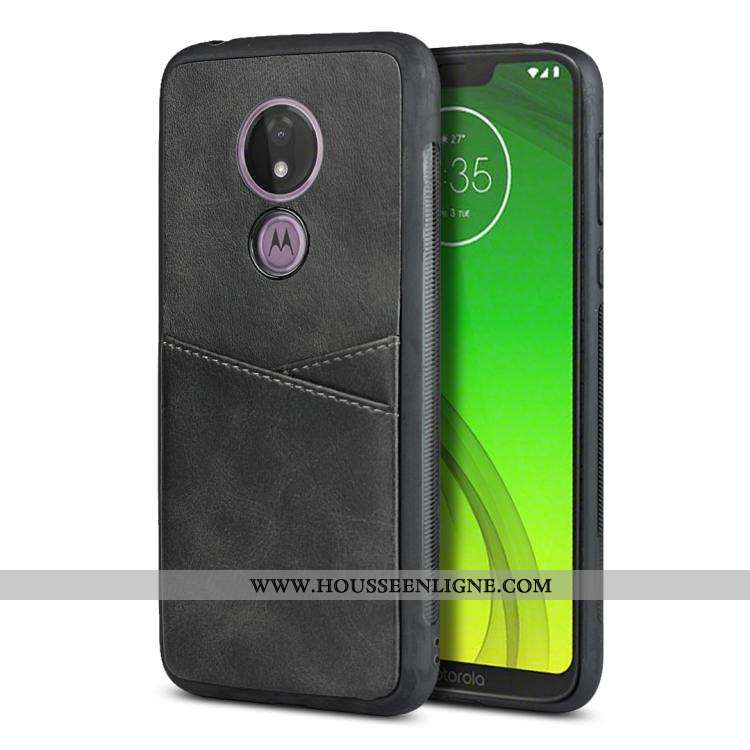 Coque Moto G7 Power Fluide Doux Silicone Carte Téléphone Portable Rouge Protection