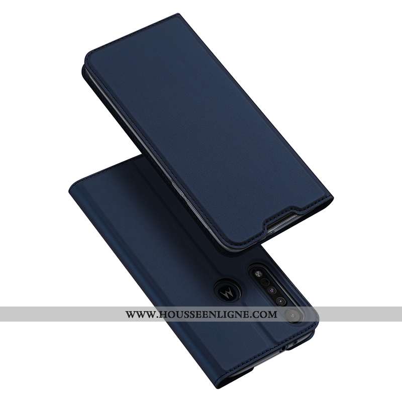 Coque Motorola One Macro Sac Protection Incassable Téléphone Portable Carte Étui Bleu Marin Bleu Fon