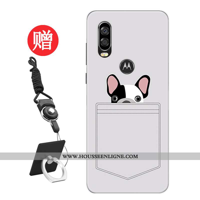 Coque Motorola One Vision Tendance Protection Frais Téléphone Portable Personnalité Modèle Rat Rouge