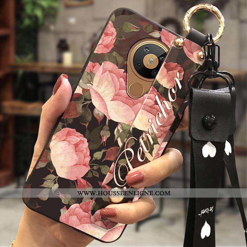 Coque Nokia 5.3 Silicone Protection Tendance Téléphone Portable Support Fleur Vent Rose