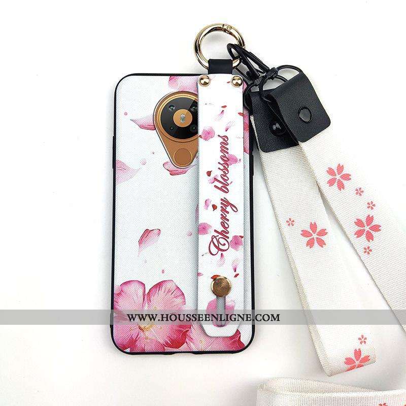 Coque Nokia 5.3 Silicone Protection Tendance Téléphone Portable Support Fleur Vent Rose