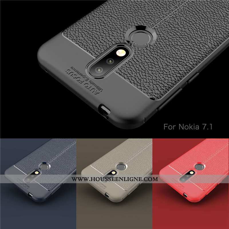 Coque Nokia 7.1 Fluide Doux Silicone Nouveau Tendance Téléphone Portable Incassable Étoile Gris