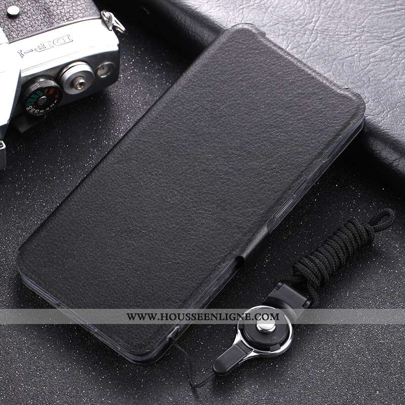 Coque Oneplus 7 Pro Cuir Fluide Doux Protection Silicone Personnalité Ultra Téléphone Portable Noir