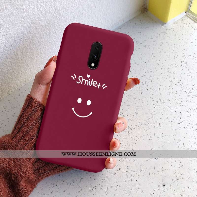 Coque Oneplus 7 Protection Silicone Net Rouge Étui Téléphone Portable Incassable Verte