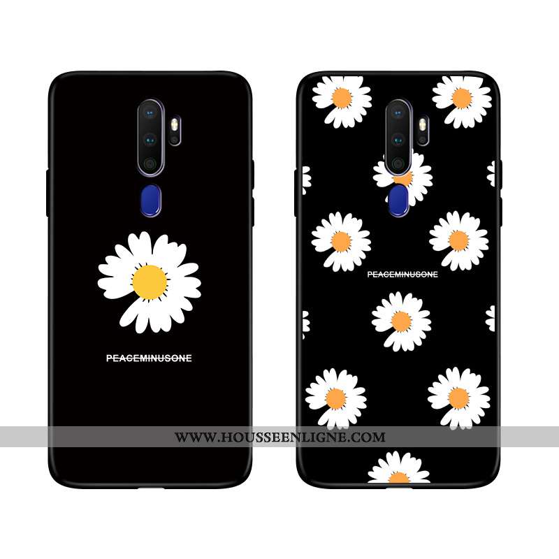 Coque Oppo A9 2020 Fluide Doux Silicone Amoureux Incassable Noir Téléphone Portable