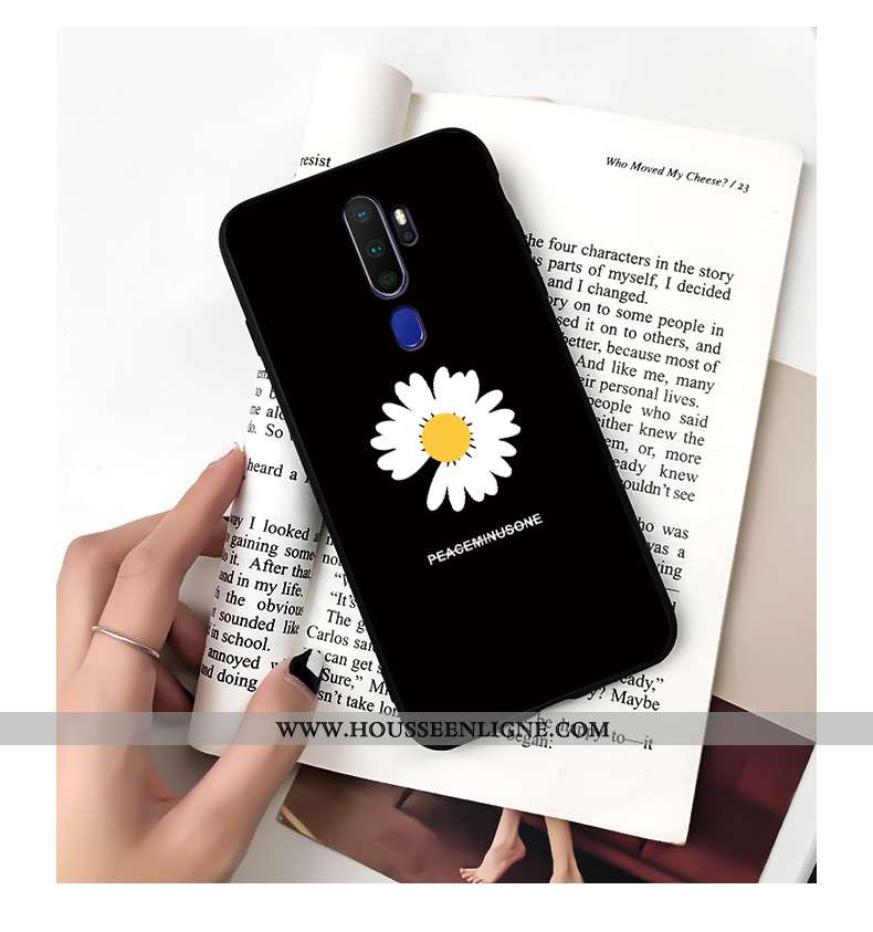 Coque Oppo A9 2020 Fluide Doux Silicone Amoureux Incassable Noir Téléphone Portable