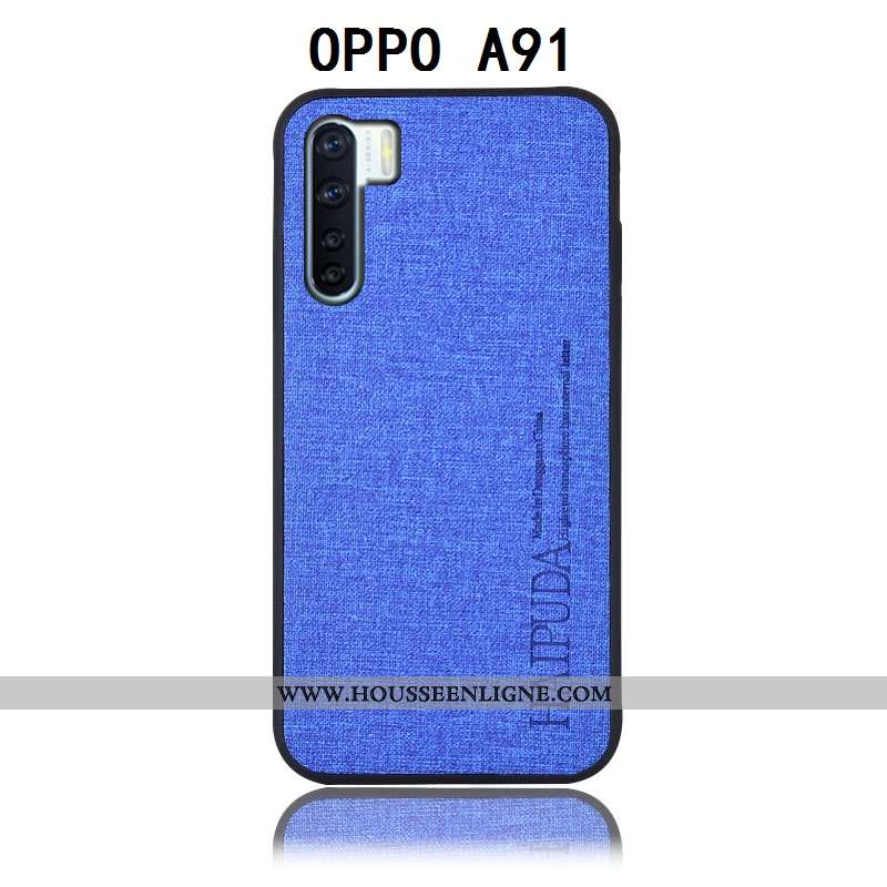 Coque Oppo A91 Protection Cuir Incassable Étui Téléphone Portable Gris