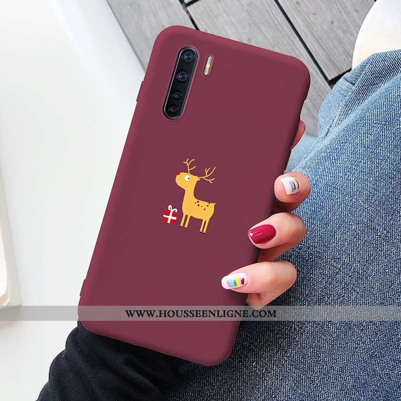 Coque Oppo A91 Silicone Protection Personnalité Incassable Téléphone Portable Elk Rouge