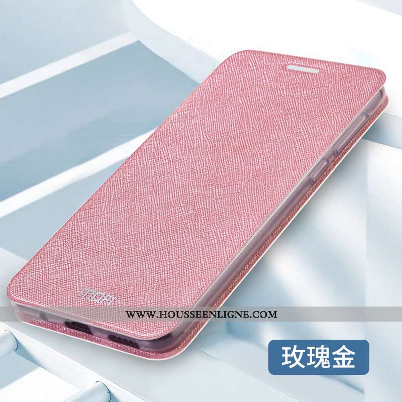 Coque Oppo Ax7 Protection Cuir Rose Étui Simple Silicone