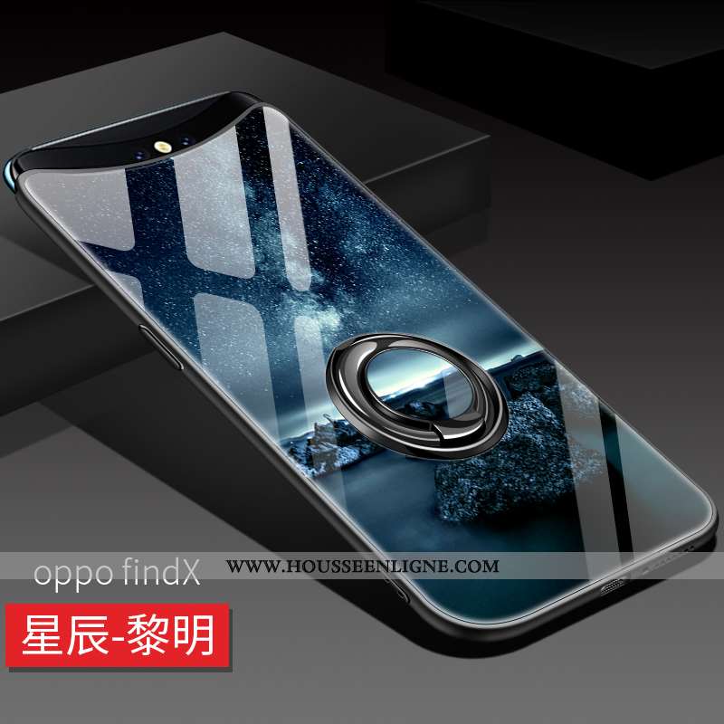 Coque Oppo Find X Ultra Légère Délavé En Daim Tout Compris Bleu Incassable Téléphone Portable