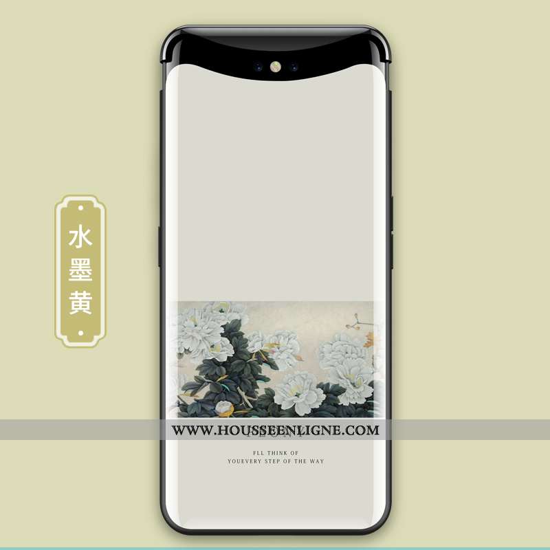 Coque Oppo Find X Verre Personnalité Ultra Téléphone Portable Fleur Protection Créatif Violet