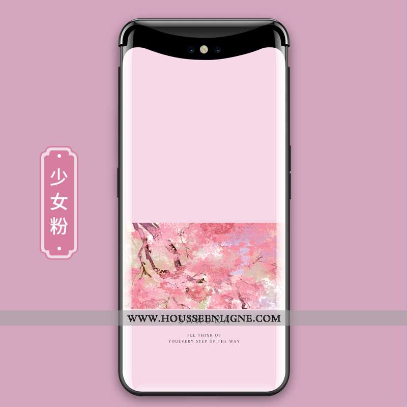 Coque Oppo Find X Verre Personnalité Ultra Téléphone Portable Fleur Protection Créatif Violet