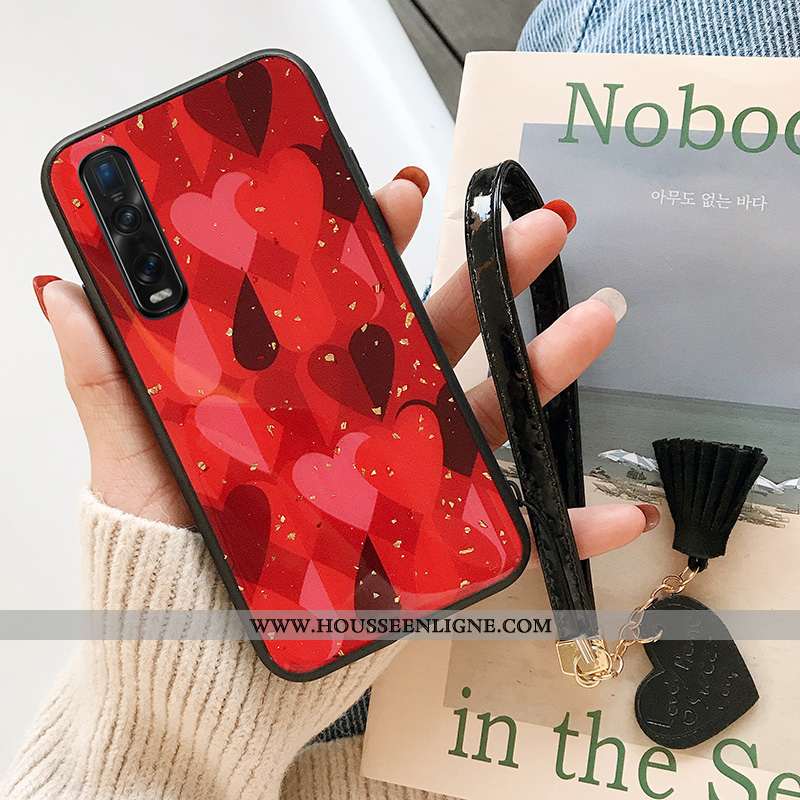 Coque Oppo Find X2 Pro Charmant Fluide Doux Protection Téléphone Portable Silicone Net Rouge Beige
