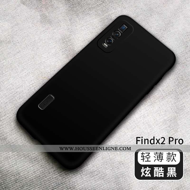 Coque Oppo Find X2 Pro Légère Fluide Doux Délavé En Daim Téléphone Portable Incassable Net Rouge Ver