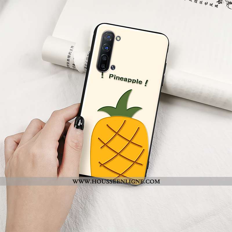 Coque Oppo Reno 3 Gaufrage Charmant Silicone Téléphone Portable Incassable Étui Jaune