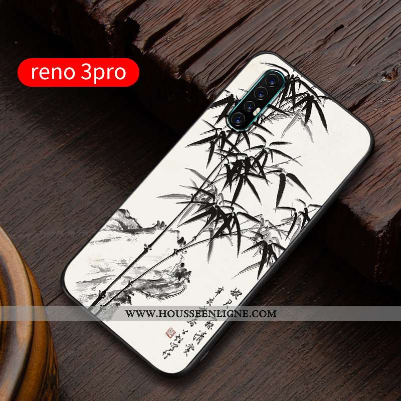 Coque Oppo Reno 3 Pro Créatif Gaufrage Personnalité Incassable Téléphone Portable Ultra Bleu