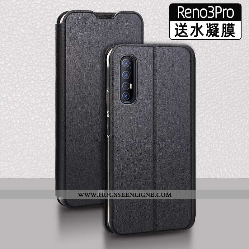 Coque Oppo Reno 3 Pro Protection Cuir Incassable Tout Compris Téléphone Portable Nouveau Noir