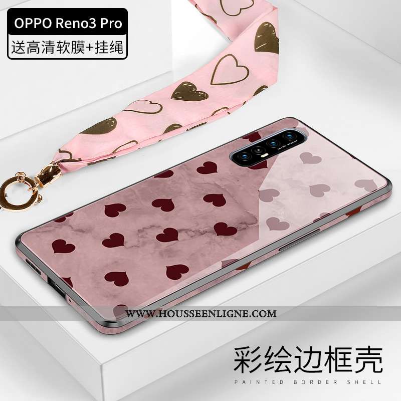 Coque Oppo Reno 3 Pro Protection Luxe Tout Compris Silicone Téléphone Portable Créatif Légère Rose