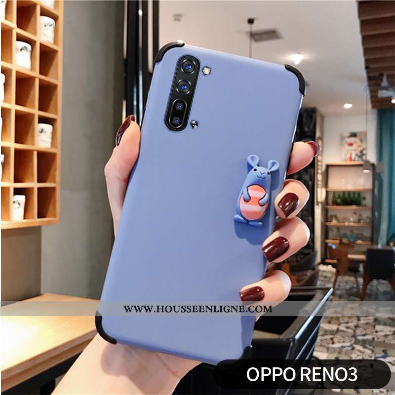 Coque Oppo Reno 3 Protection Personnalité Modèle Fleurie Dimensionnel Téléphone Portable Amoureux Bl
