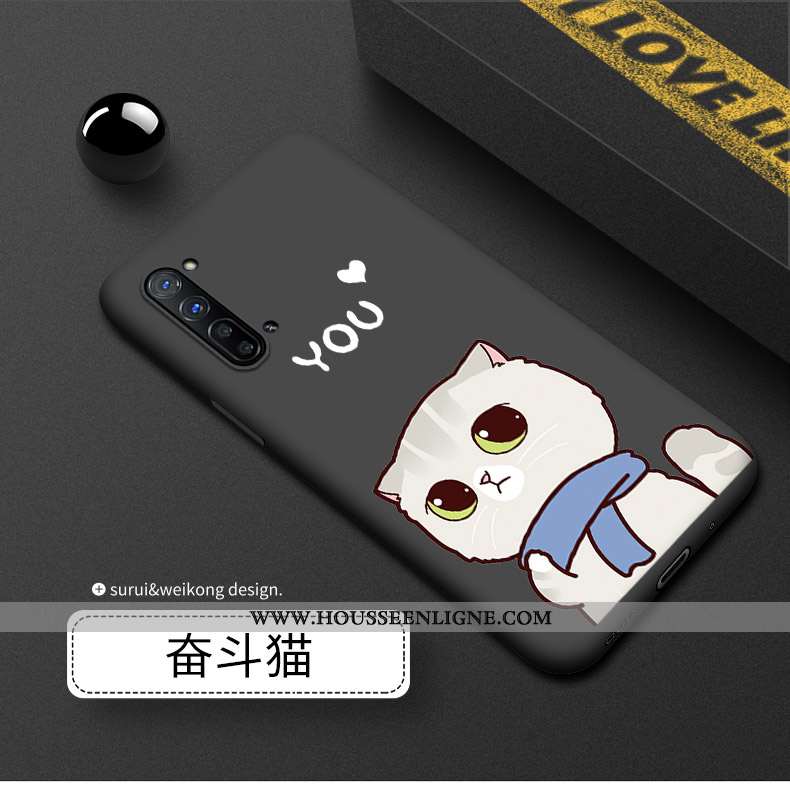 Coque Oppo Reno 3 Silicone Délavé En Daim Noir Luxe Téléphone Portable Incassable