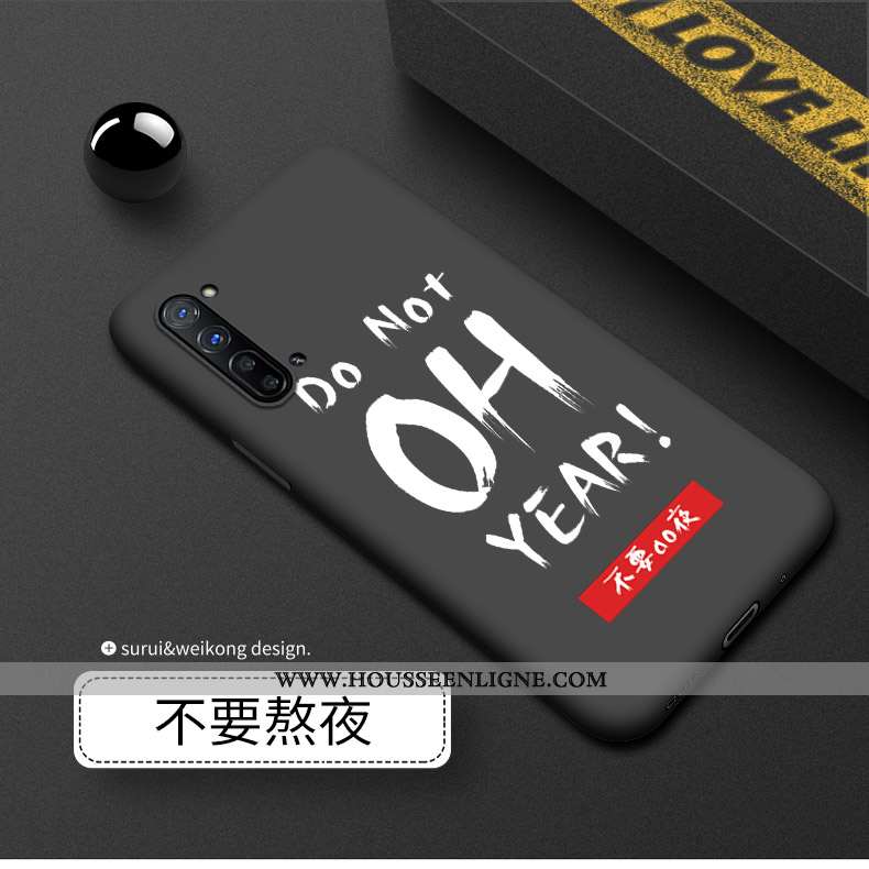 Coque Oppo Reno 3 Silicone Délavé En Daim Noir Luxe Téléphone Portable Incassable