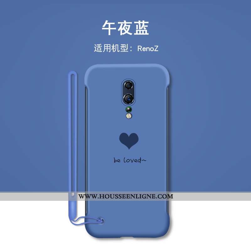 Coque Oppo Reno Z Créatif Tendance Personnalité Border Téléphone Portable Amour Incassable Bleu