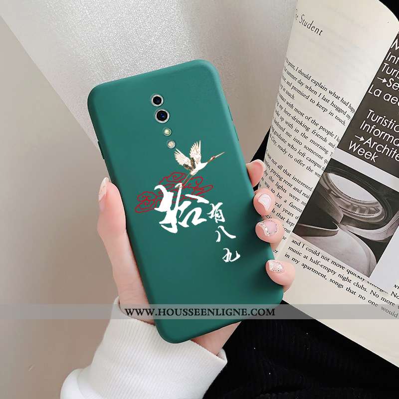 Coque Oppo Reno Z Tendance Silicone Créatif Personnalité Téléphone Portable Vert Style Chinois Verte