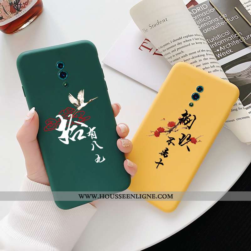 Coque Oppo Reno Z Tendance Silicone Créatif Personnalité Téléphone Portable Vert Style Chinois Verte