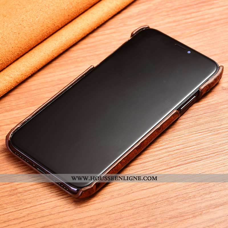 Coque Samsung Galaxy A10 Cuir Véritable Modèle Fleurie Personnalité Protection Incassable Mode Marro